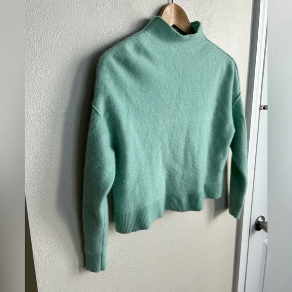 Anthropologie Pilcro 100% Cashmere Alani Mock Neck Sweater Mint Seafoam Green XS - Picture 5 of 9